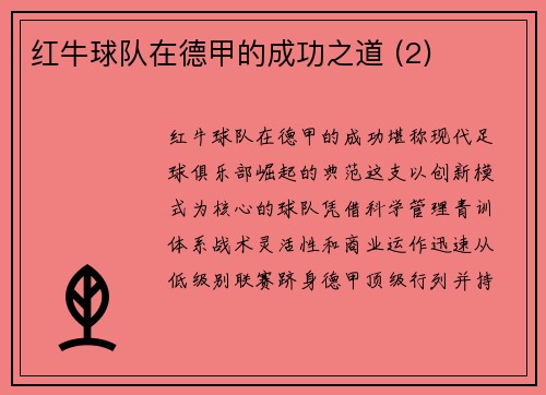 红牛球队在德甲的成功之道 (2)