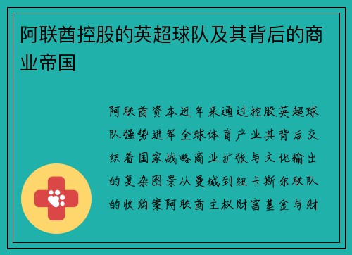 阿联酋控股的英超球队及其背后的商业帝国